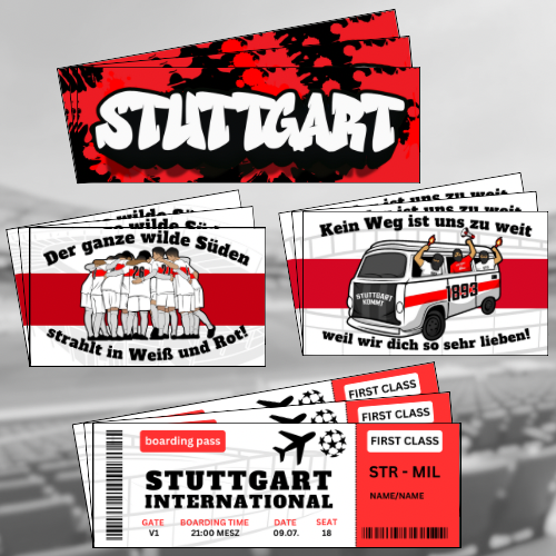 Stuttgart Kommt Sticker Set